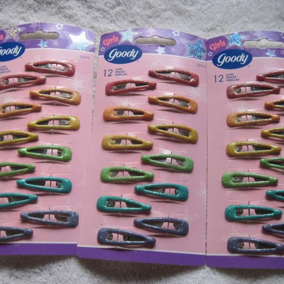 12 Goody Girls Colorful Glitter Coated Epoxy Covering Metal Hair Snap Clips 2004 - Picture 5 of 10